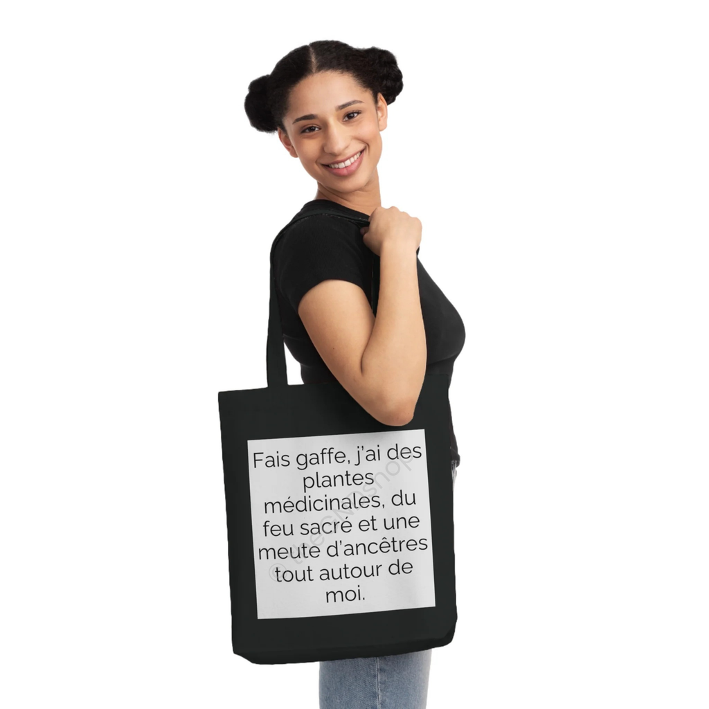 Tote Bag tissé - Fais gaffe! Plantes médicinale, feu sacré, ancêtres