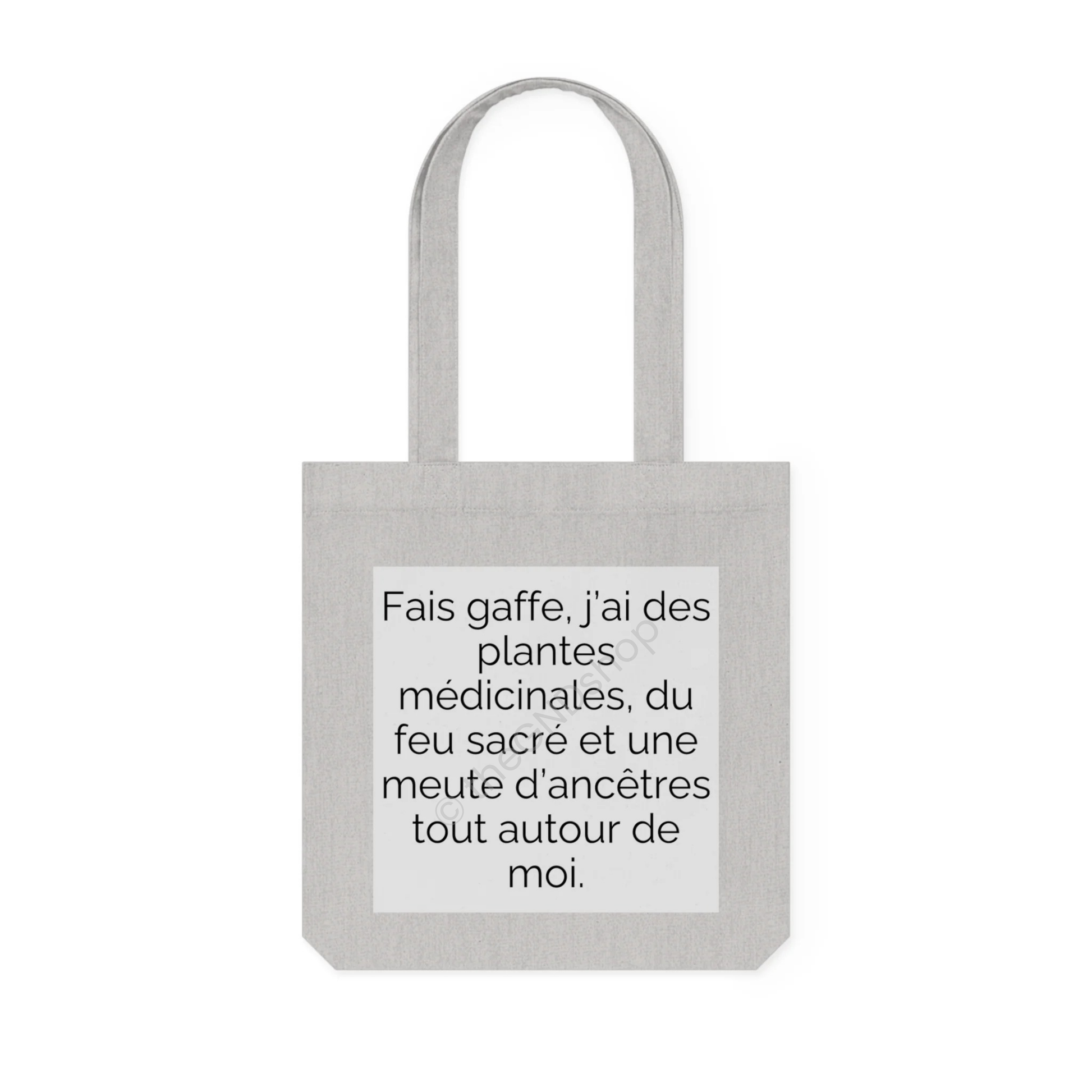 Tote Bag tissé - Fais gaffe! Plantes médicinale, feu sacré, ancêtres