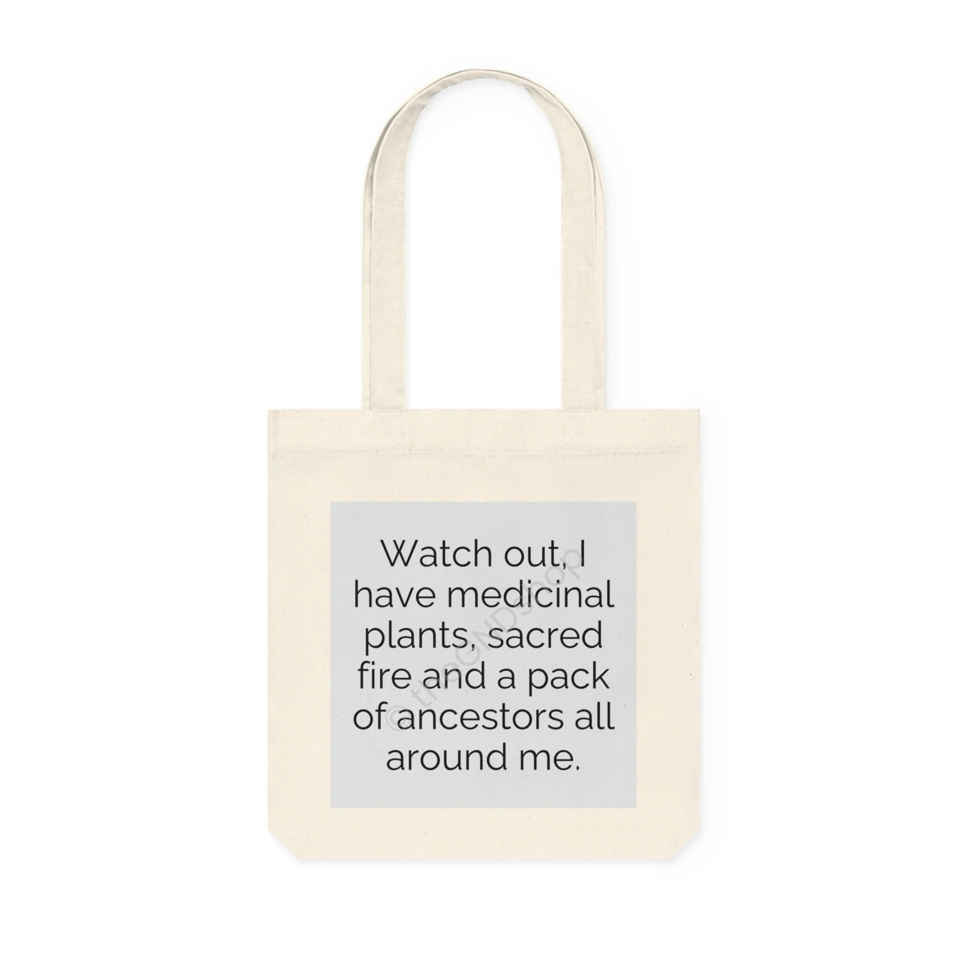 Tote Bag tissé - Watch out ! Medicinal Plants, Sacred Fire, and Ancestors Design
