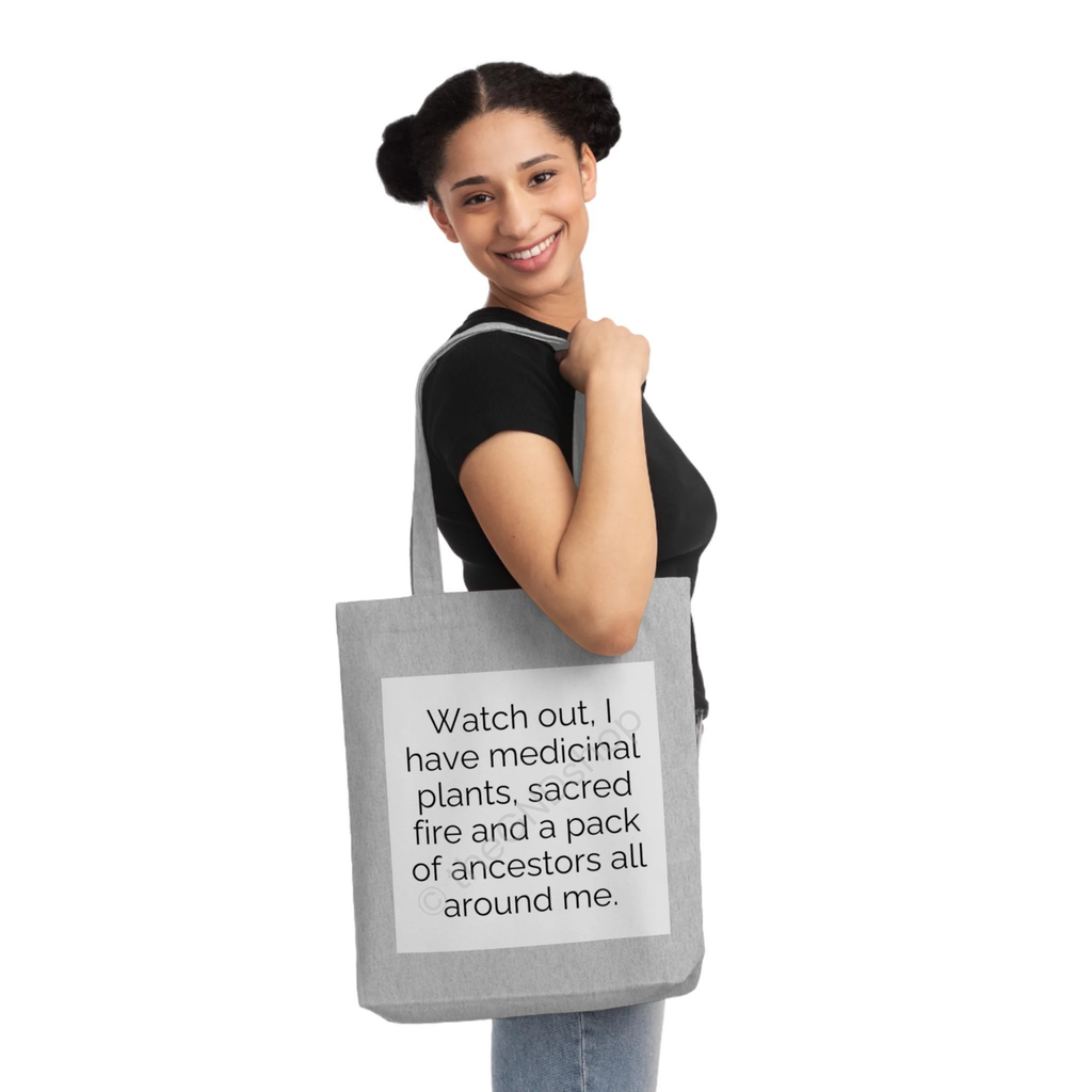 Tote Bag tissé - Watch out ! Medicinal Plants, Sacred Fire, and Ancestors Design