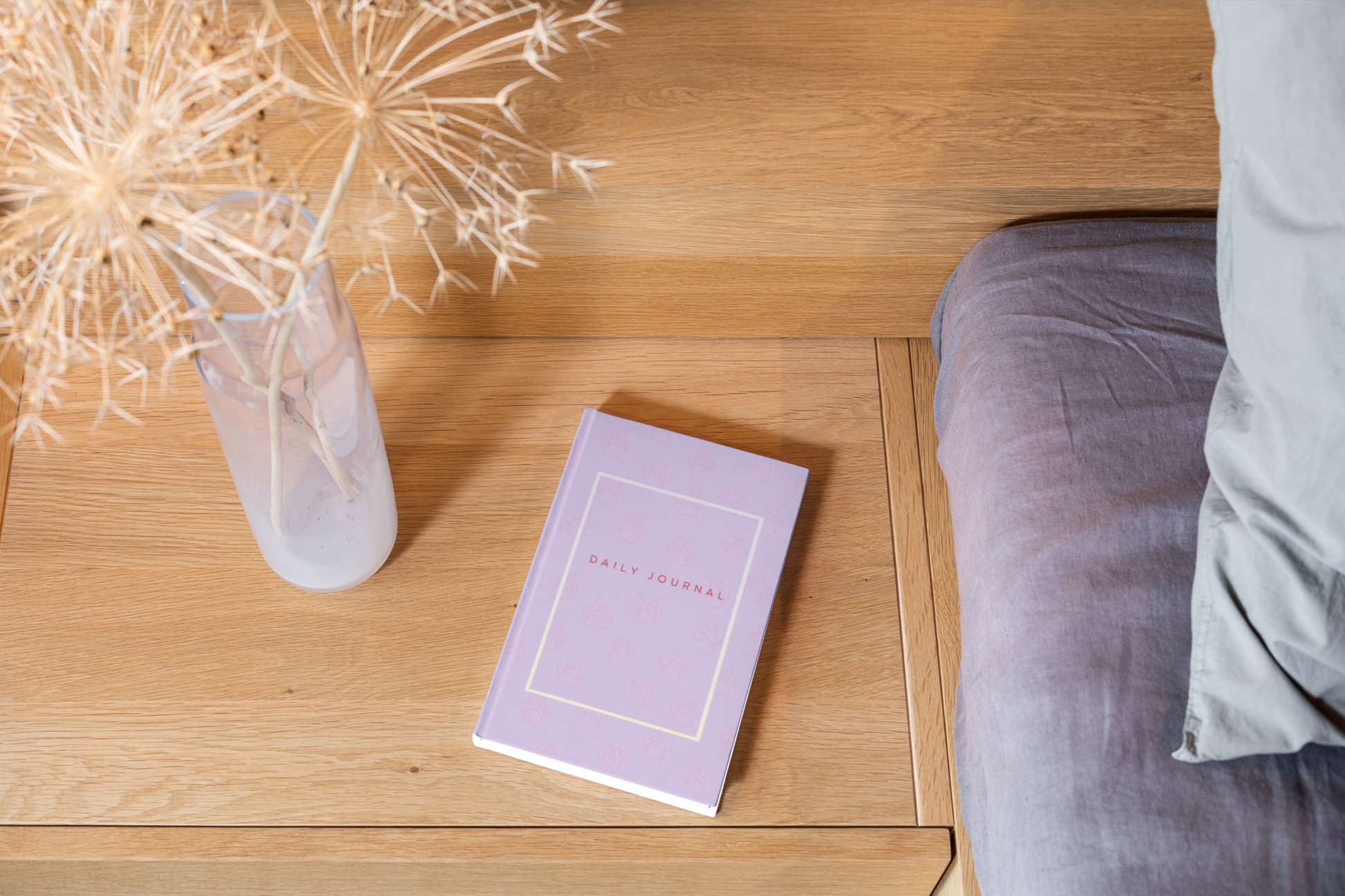 Journal quotidien – Couverture mate douce | Édition pastel pattounes | Violet